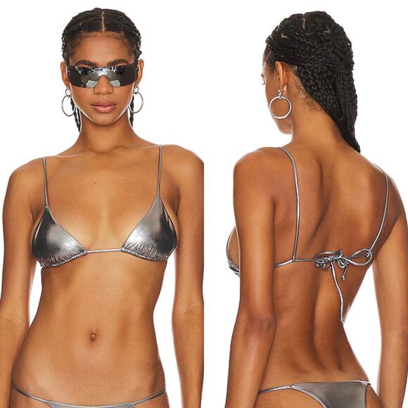 Miaou Other - Miaou Itty Bitty Bikini Swim Top in Metallic Slate Size Small